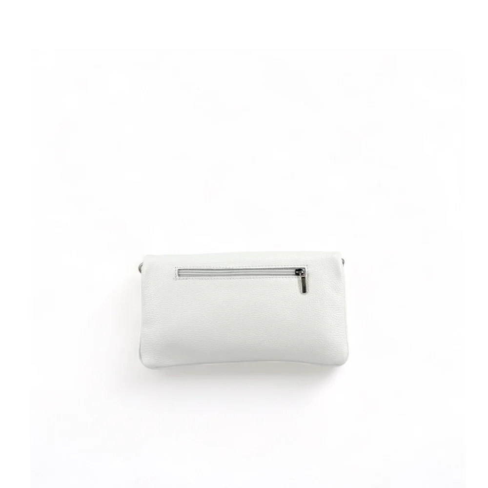 Sac pochette en cuir grainé ROXANE Blanc - Image 5