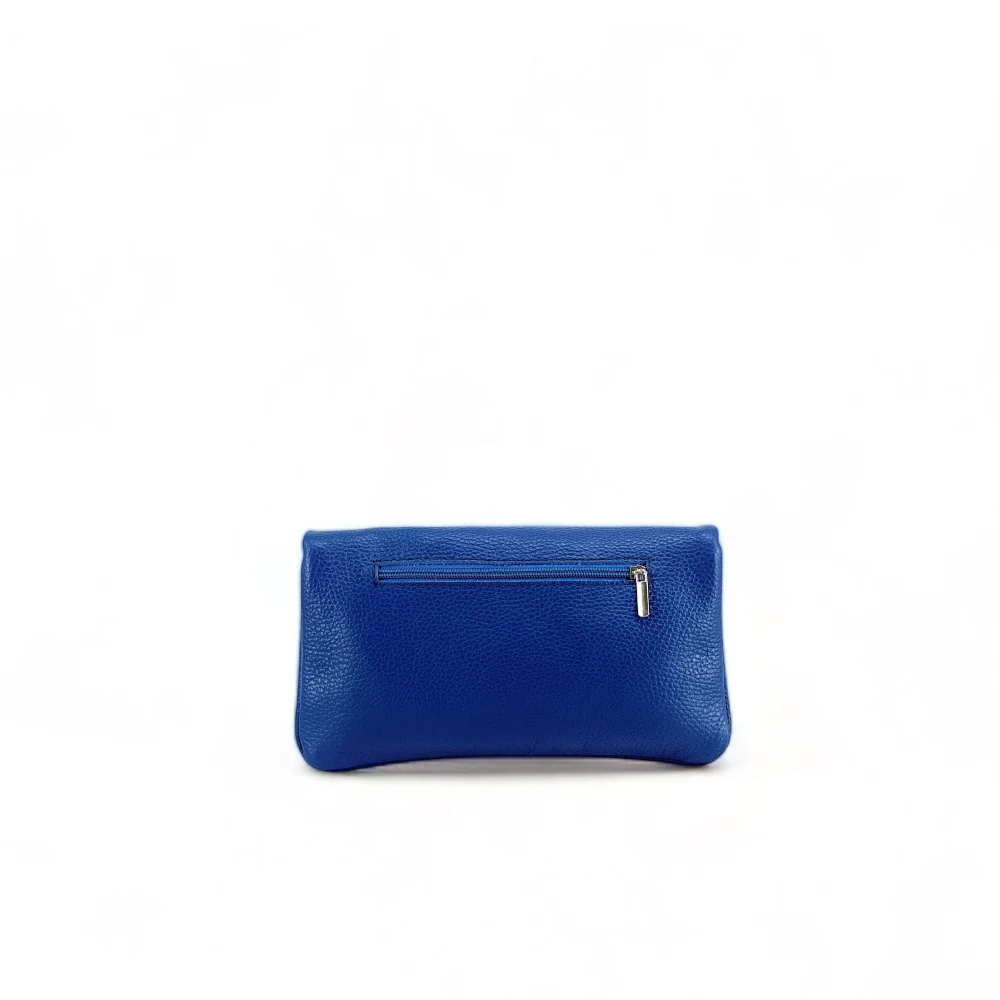 Sac pochette en cuir grainé ROXANE Bleu - Image 5