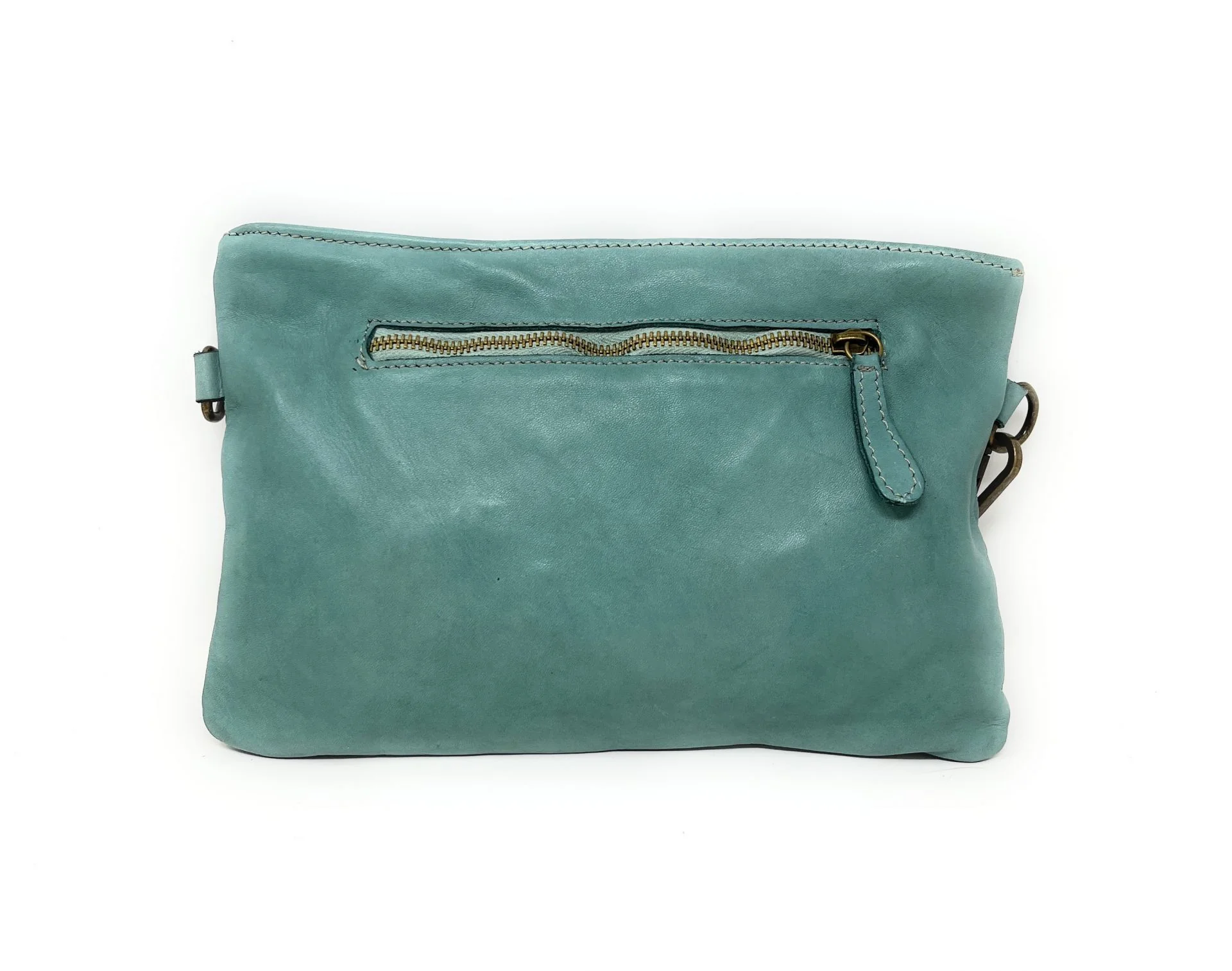 Sac pochette en cuir vintage MISS CIRCÉ Céladon - Image 3