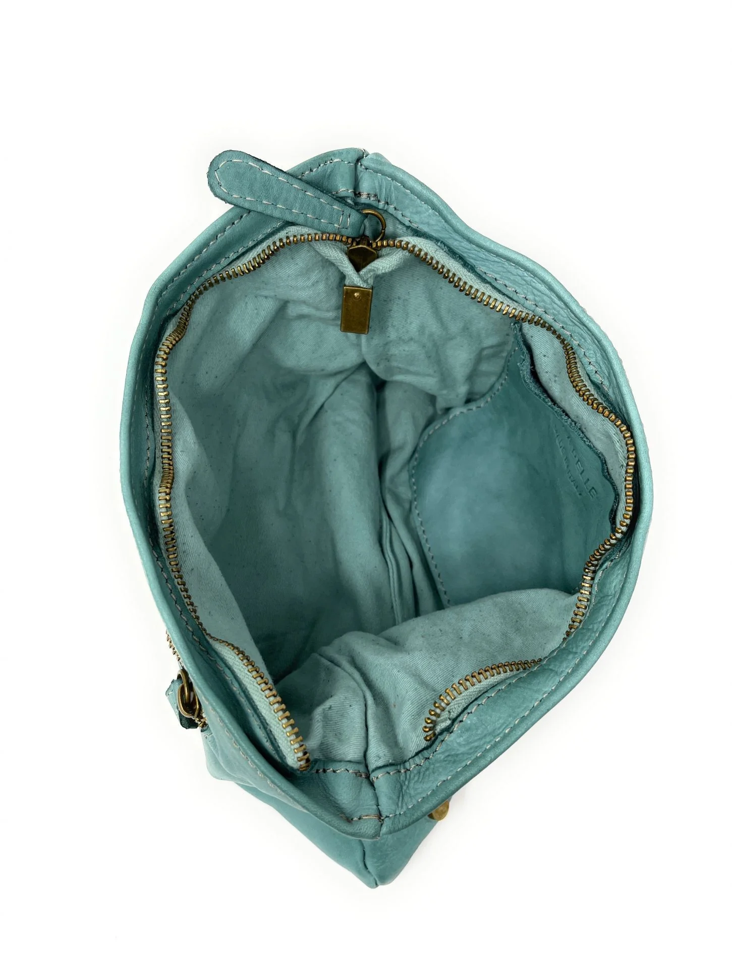 Sac pochette en cuir vintage MISS CIRCÉ Céladon - Image 4