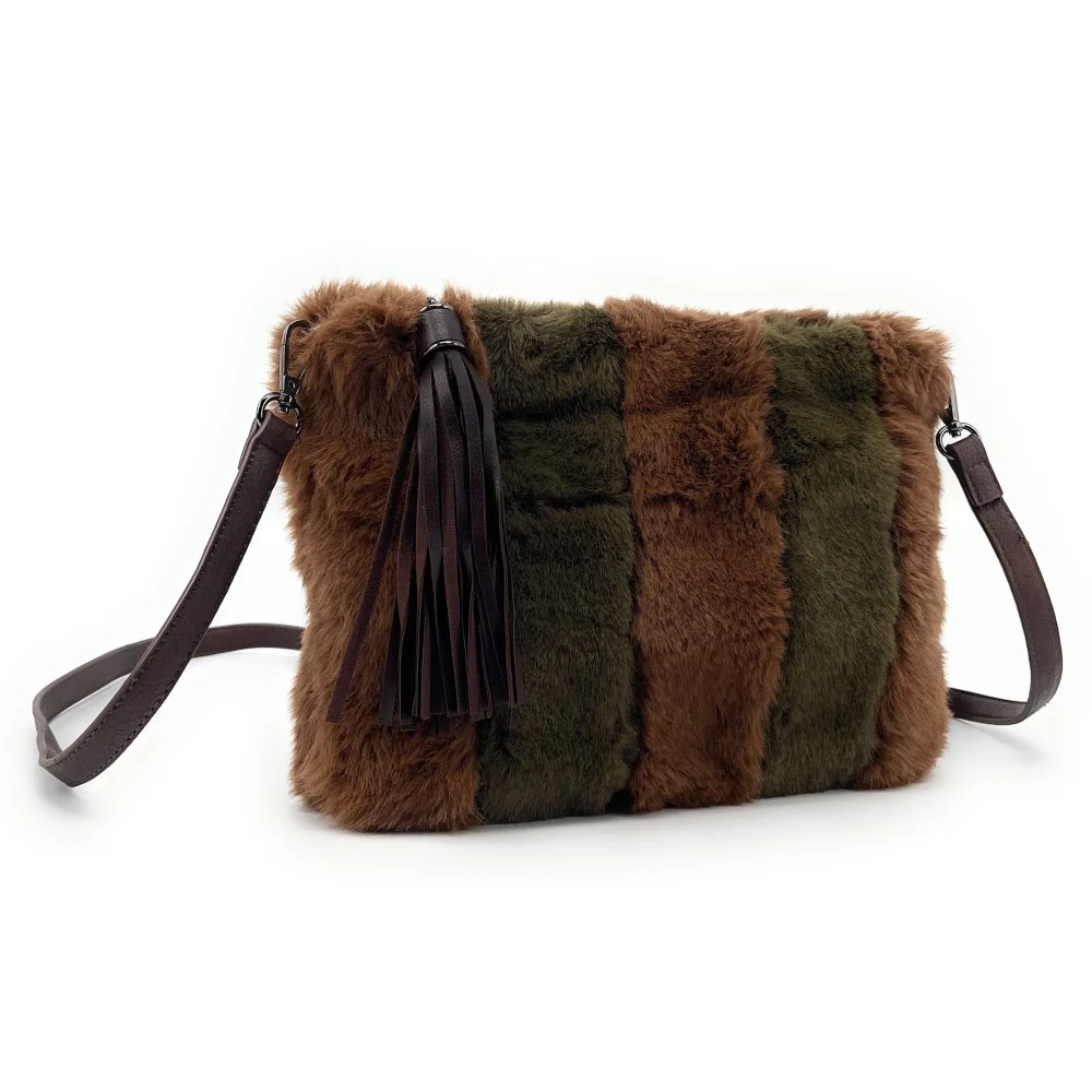 Sac pochette en fausse fourrure FURBY Châtaigne - Image 2