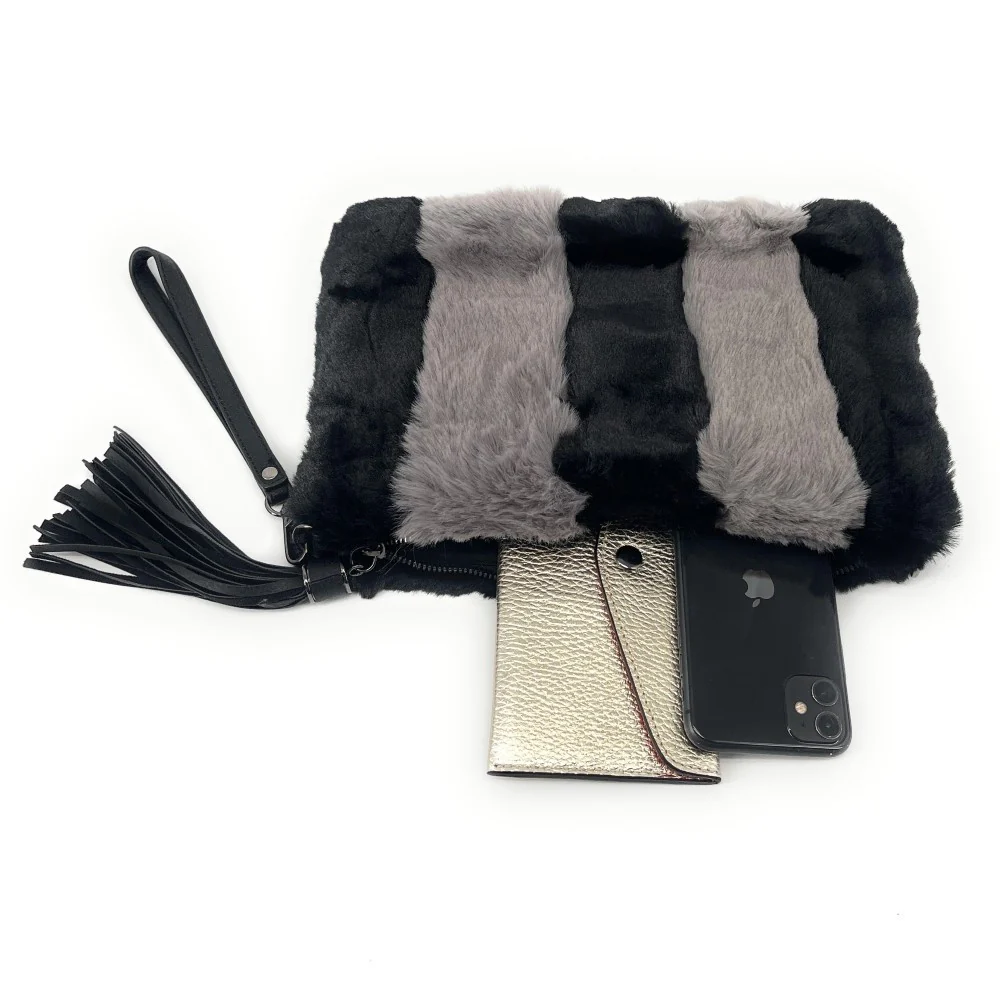 Sac pochette en fausse fourrure FURBY Noir - Image 4