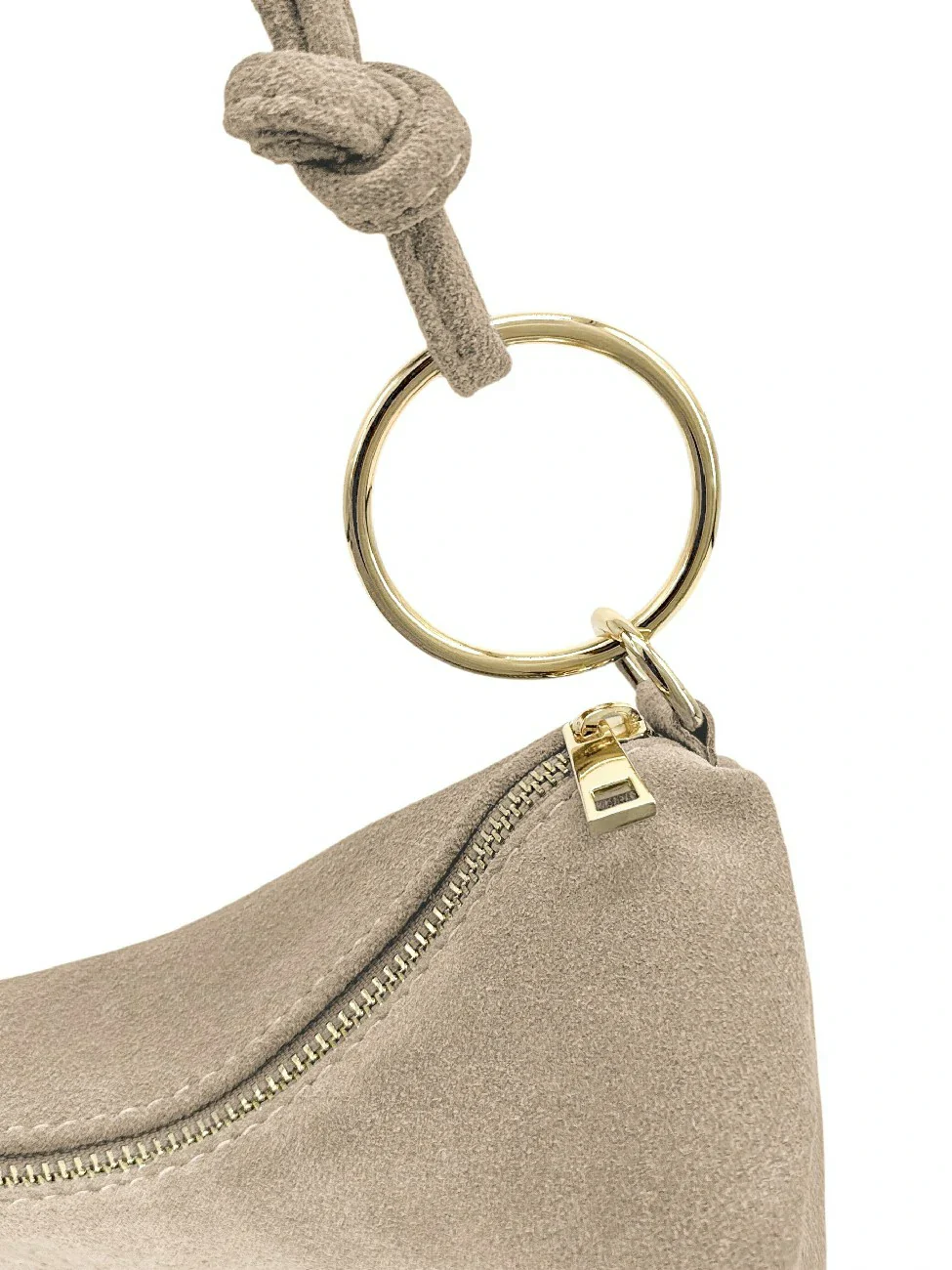Sac pochette Hobo en daim SOA Beige crème - Image 5