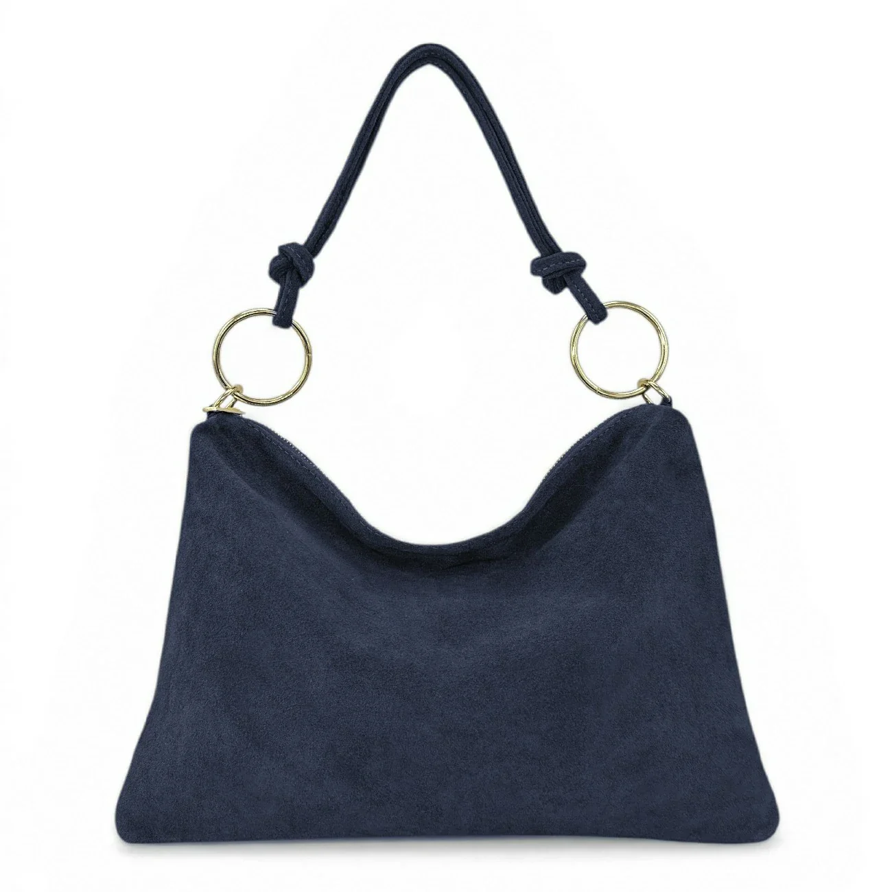 Sac pochette Hobo en daim SOA Bleu marine - Image 7