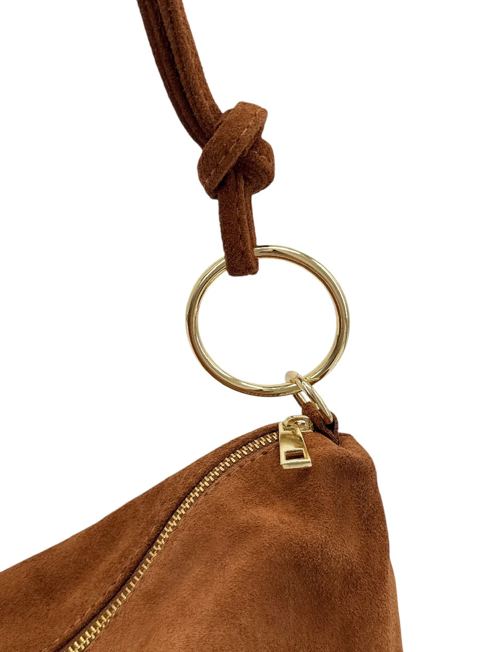 Sac pochette Hobo en daim SOA Marron cannelle - Image 5