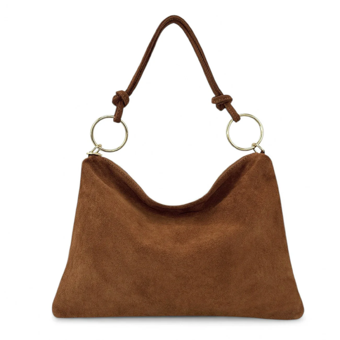 Sac pochette Hobo en daim SOA Marron cannelle - Image 7