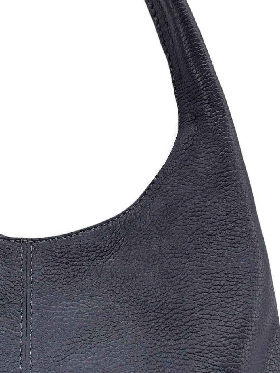Sac porté épaule en cuir grainé BOSTON Bleu marine - Image 3