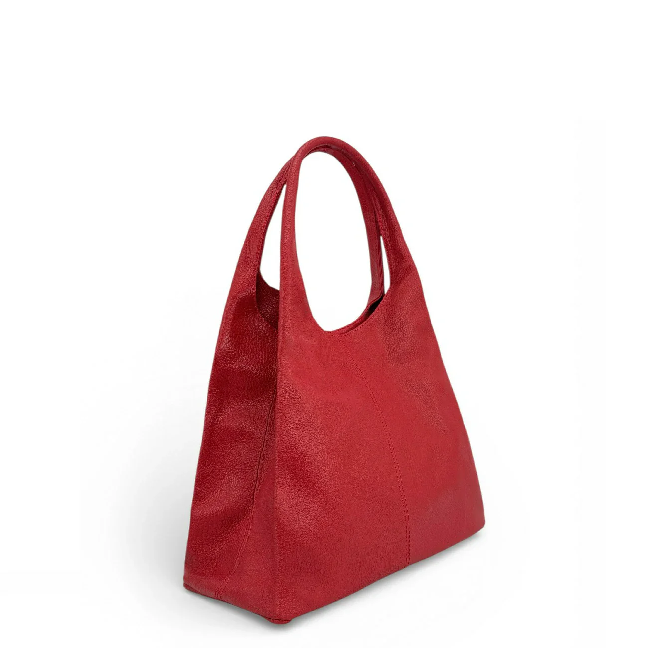 Sac porté épaule en cuir grainé BOSTON Rouge garance - Image 2