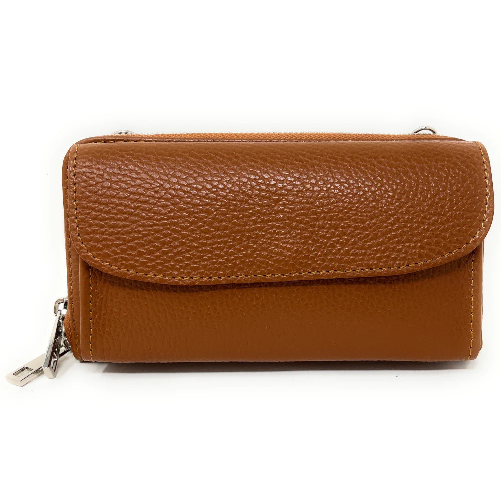 Sac portefeuille à bandoulière en cuir grainé CITY Camel - Image 2