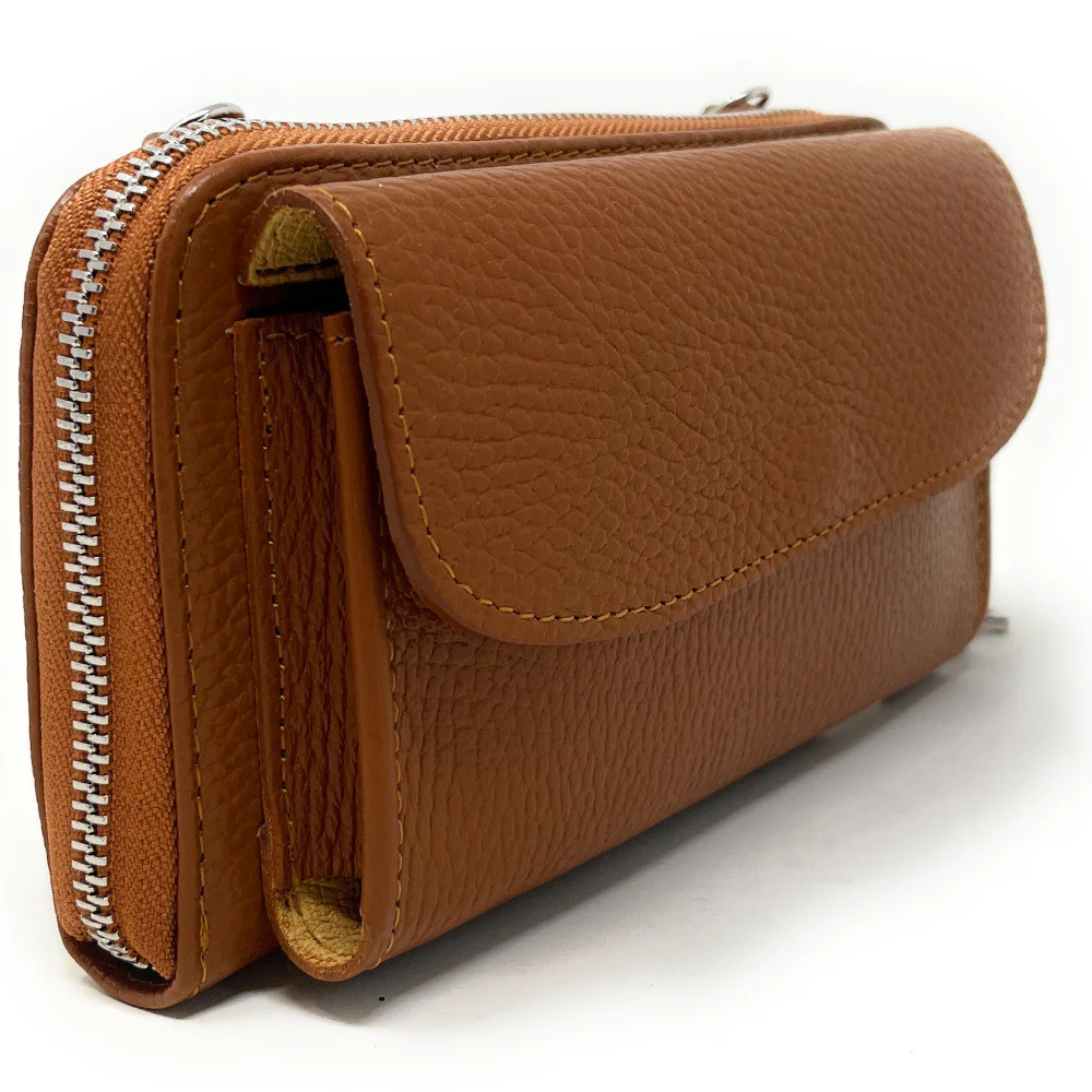 Sac portefeuille à bandoulière en cuir grainé CITY Camel - Image 3