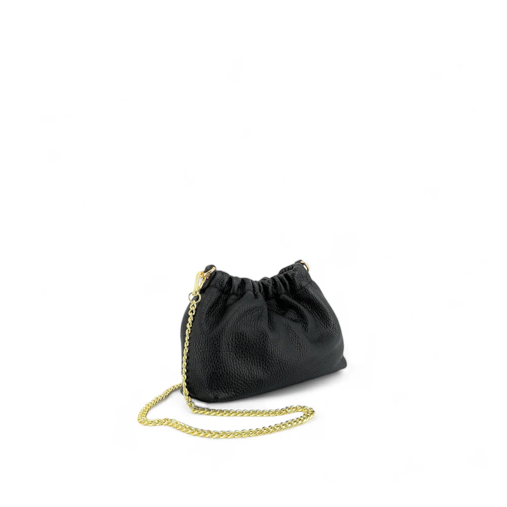 Sac pouch en cuir grainé LA POUCHINETTE Noir - Image 2