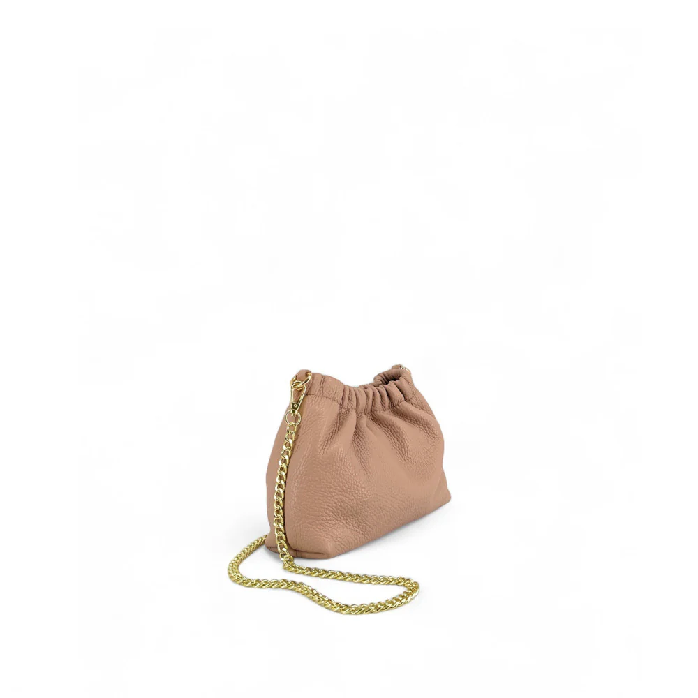 Sac pouch en cuir grainé LA POUCHINETTE Rose nude - Image 2