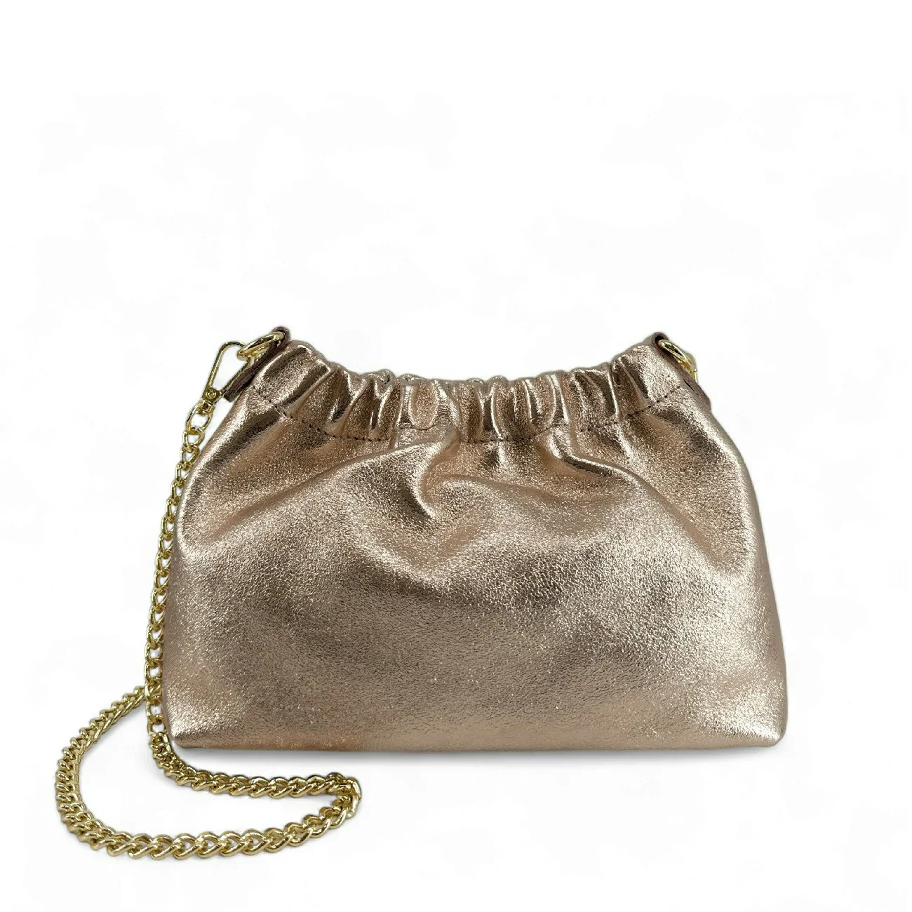 Sac pouch en cuir irisé LA POUCHINETTE Champagne - Image 4