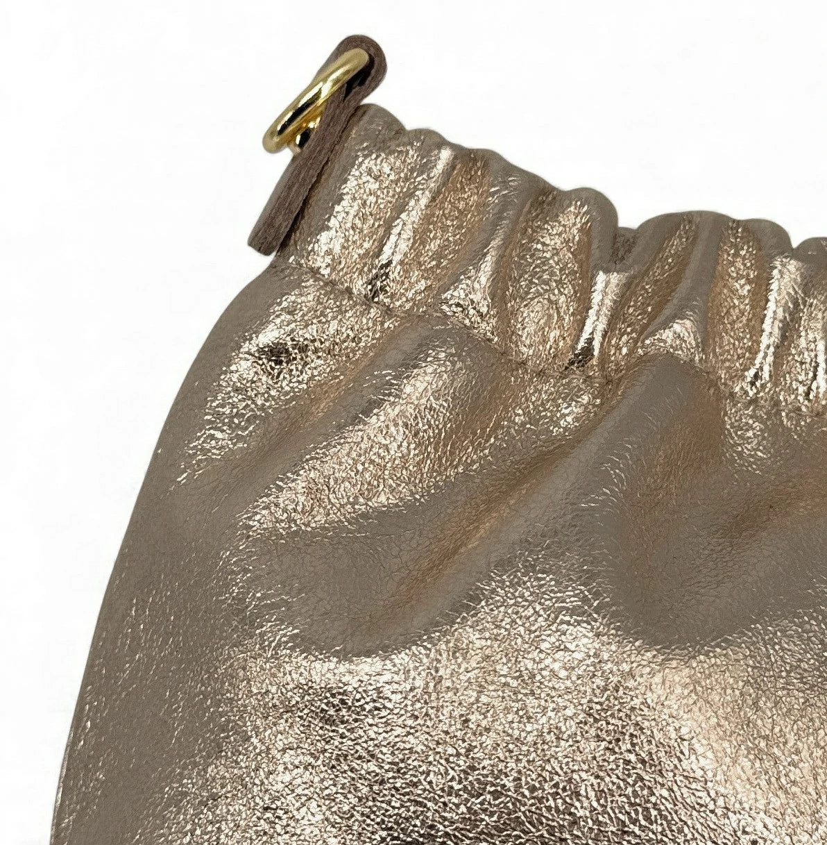 Sac pouch en cuir irisé LA POUCHINETTE Champagne - Image 5