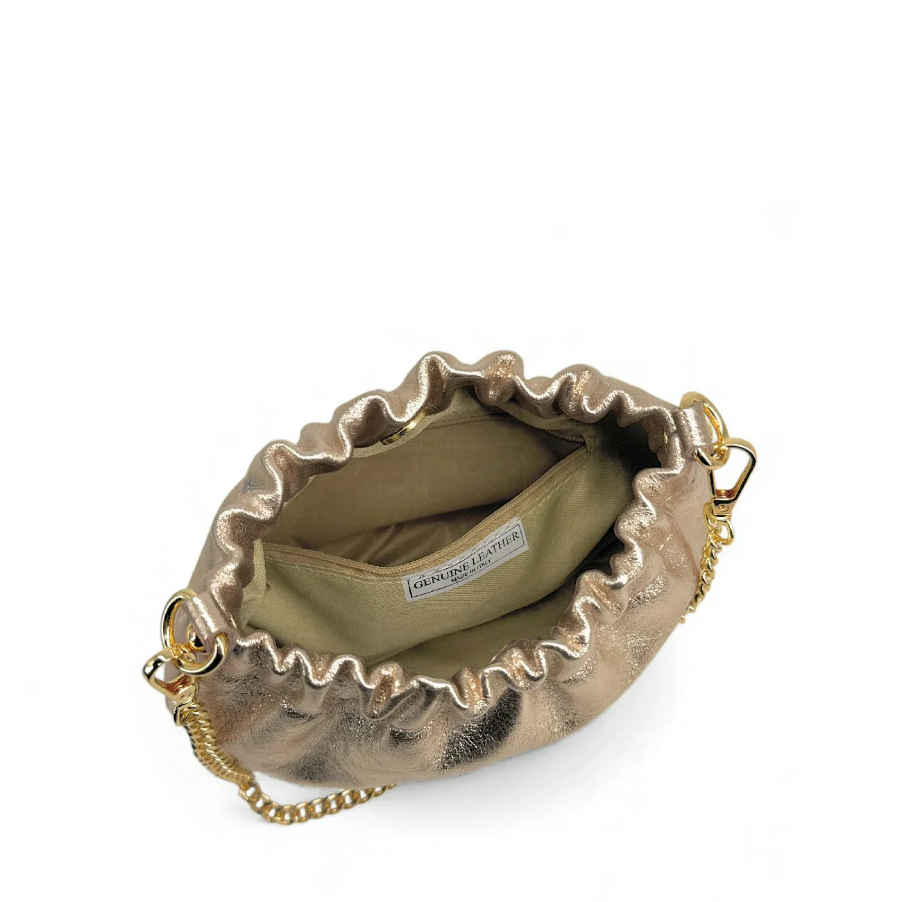Sac pouch en cuir irisé LA POUCHINETTE Champagne - Image 6