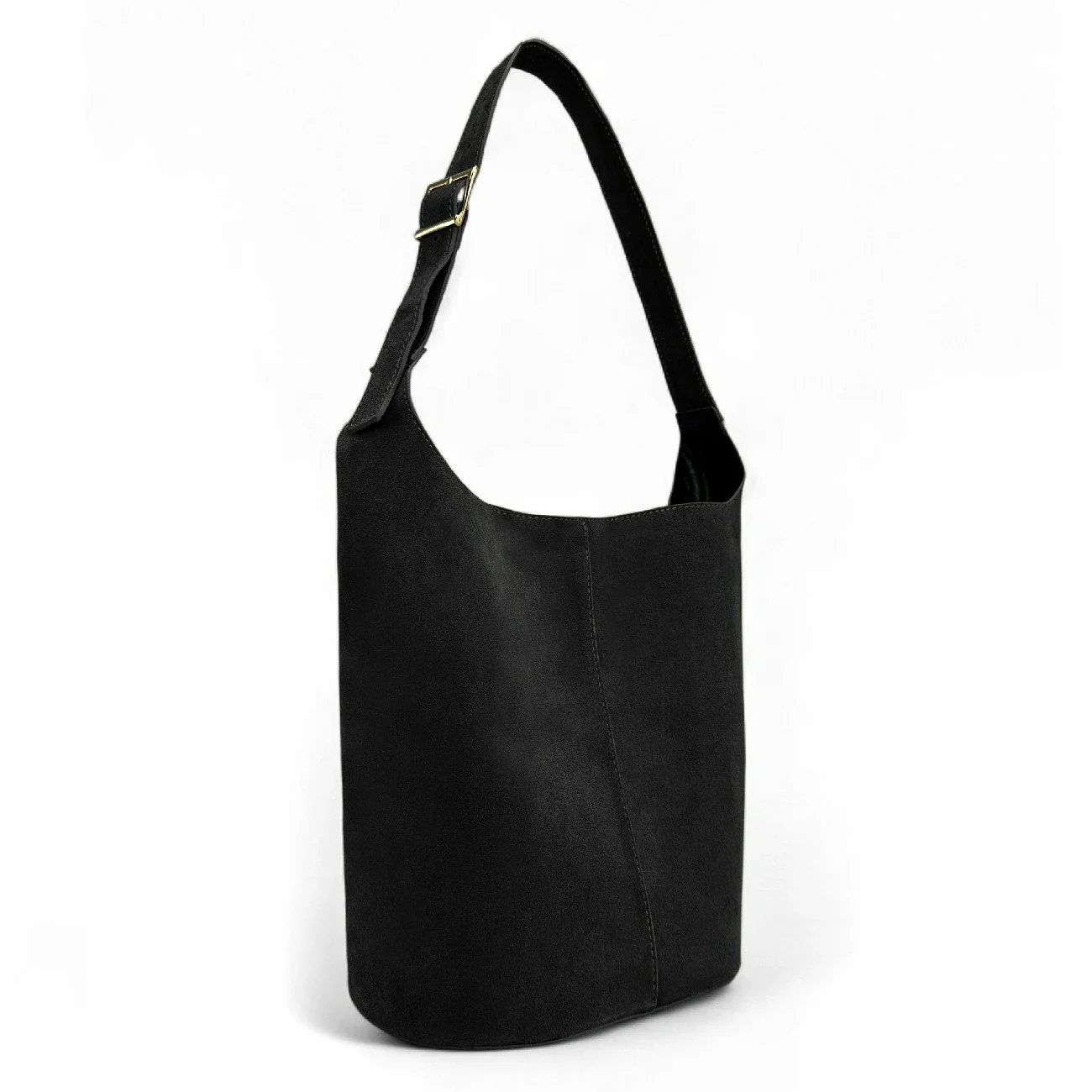 Sac seau en daim CLARENCE Noir - Image 2
