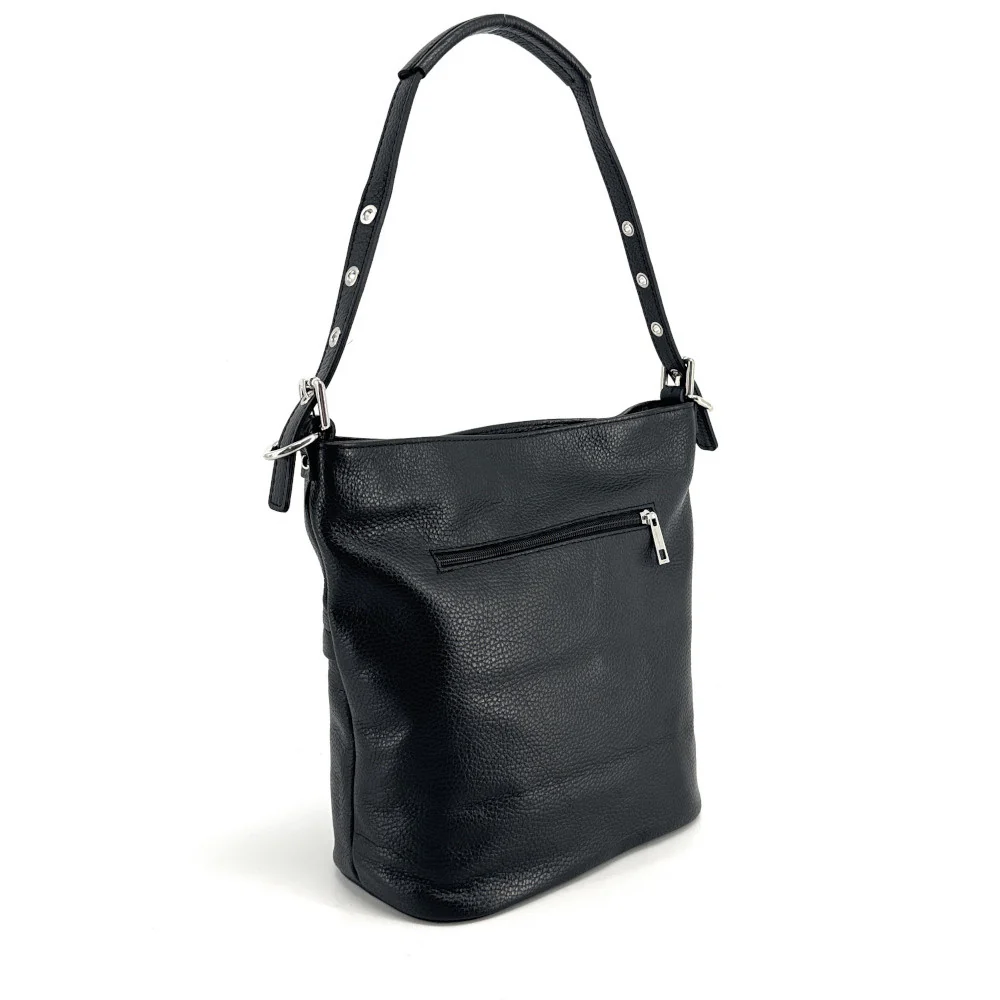 Sac seau en cuir grainé LIVERPOOL Noir - Image 7