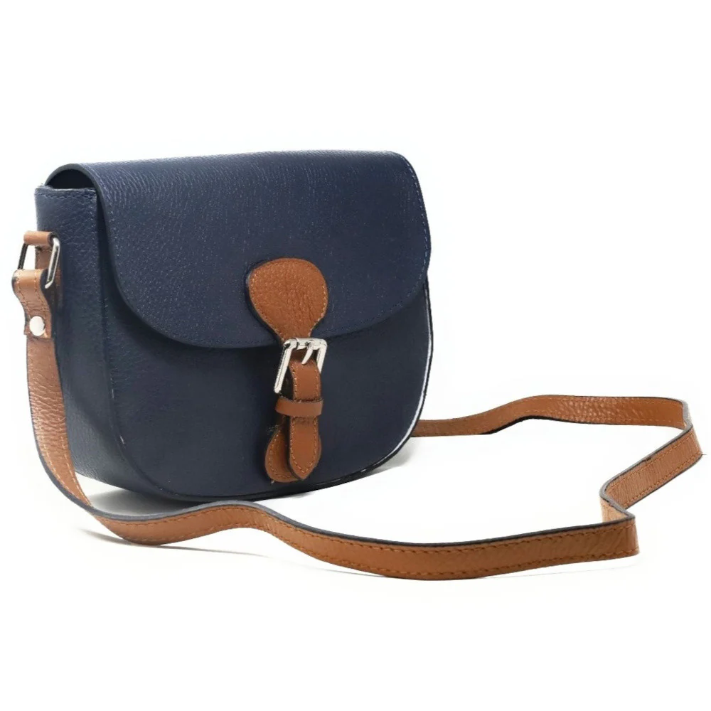 Sac trotteur en cuir grainé INA SCOT Bleu marine - Image 2