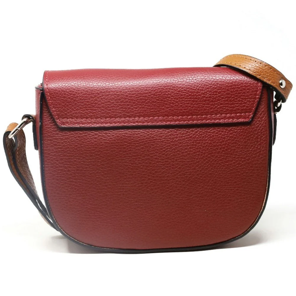Sac trotteur en cuir grainé INA SCOT Rouge foncé - Image 3