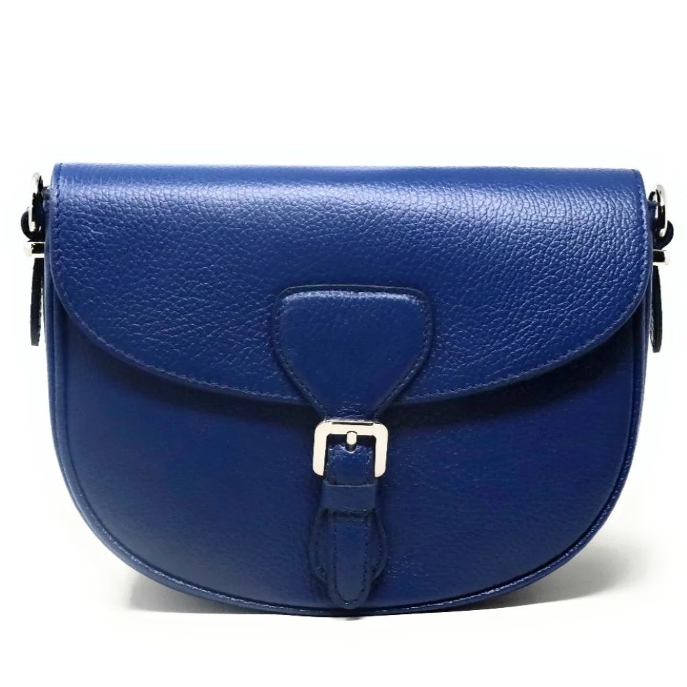 Sac trotteur en cuir grainé MASINA Bleu denim - Image 5