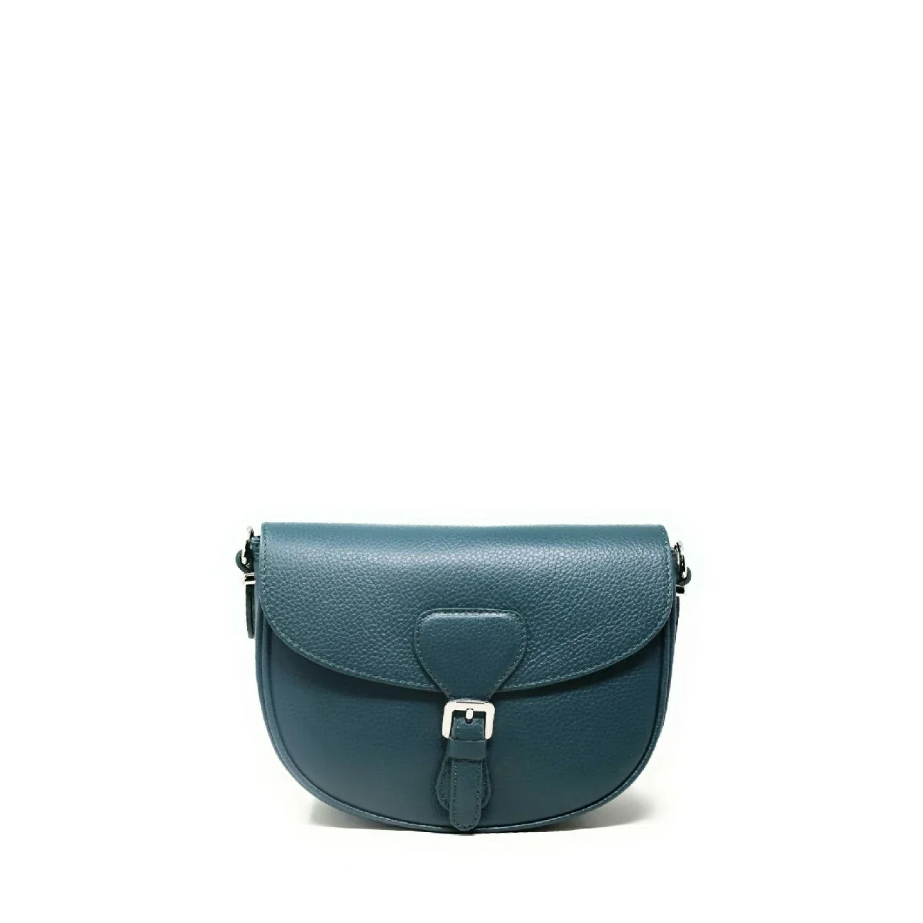 Sac trotteur en cuir grainé MASINA Bleu vert canard