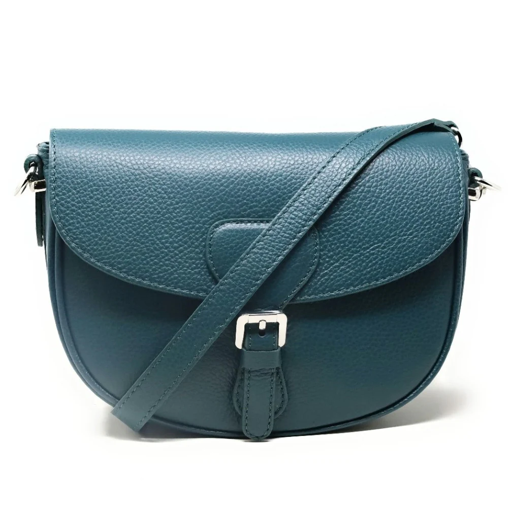 Sac trotteur en cuir grainé MASINA Bleu vert canard - Image 4