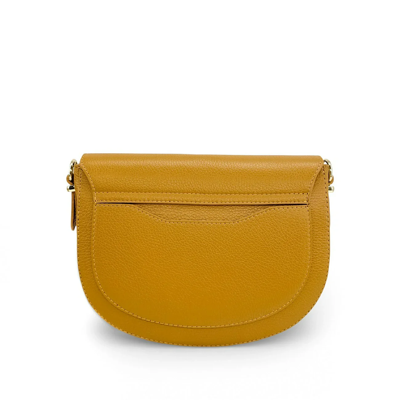Sac trotteur en cuir grainé MASINA Jaune Moutarde - Image 3