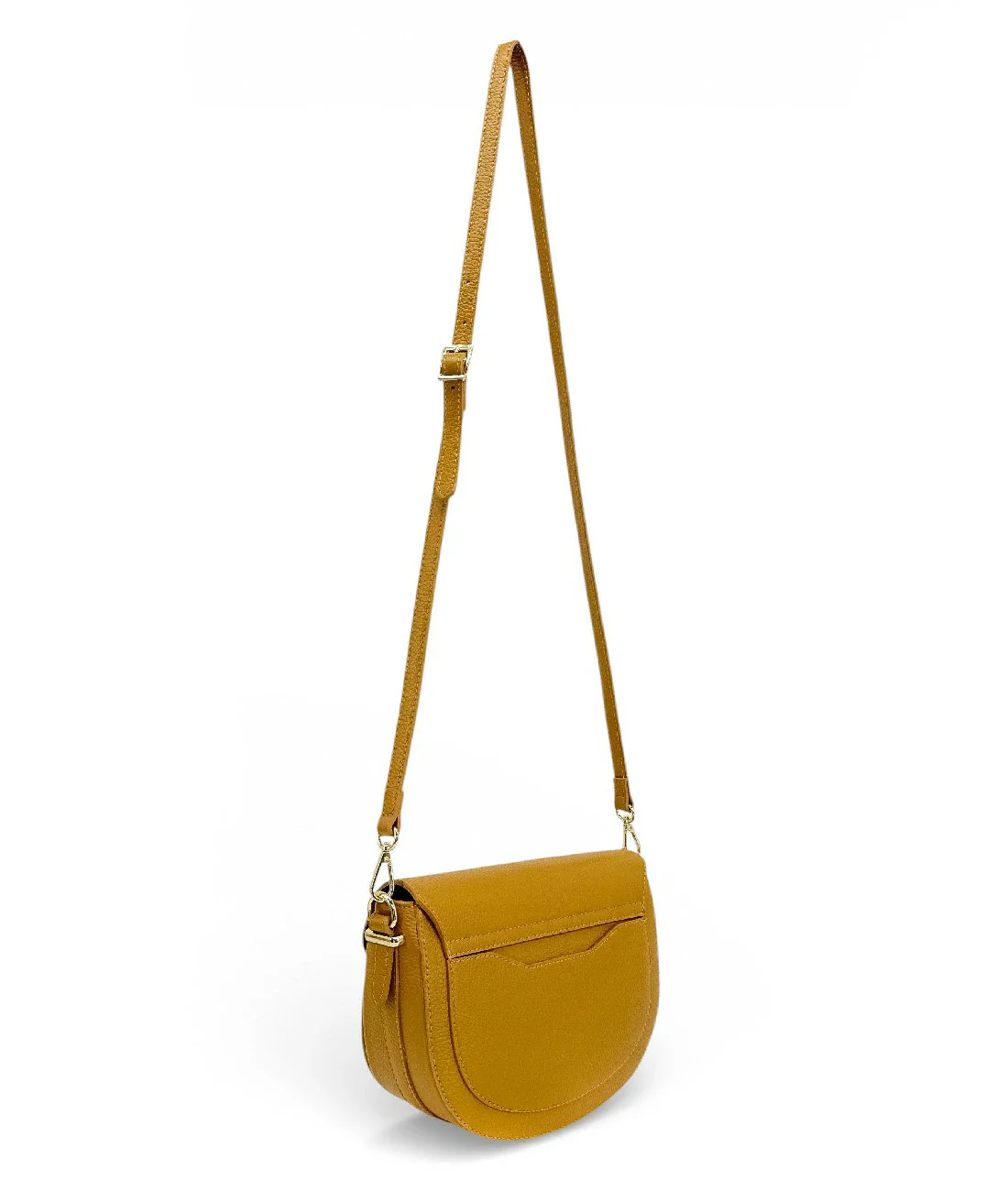 Sac trotteur en cuir grainé MASINA Jaune Moutarde - Image 6