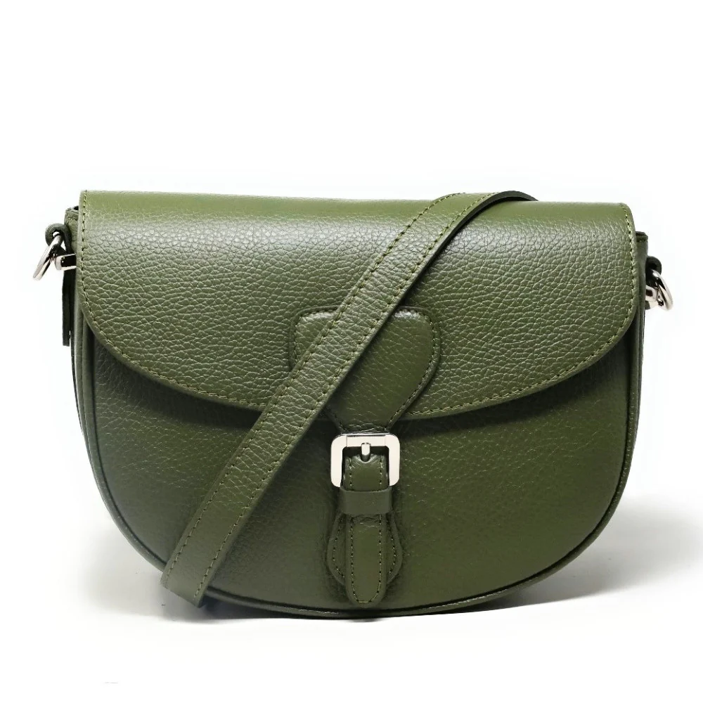 Sac trotteur en cuir grainé MASINA Vert kaki - Image 4