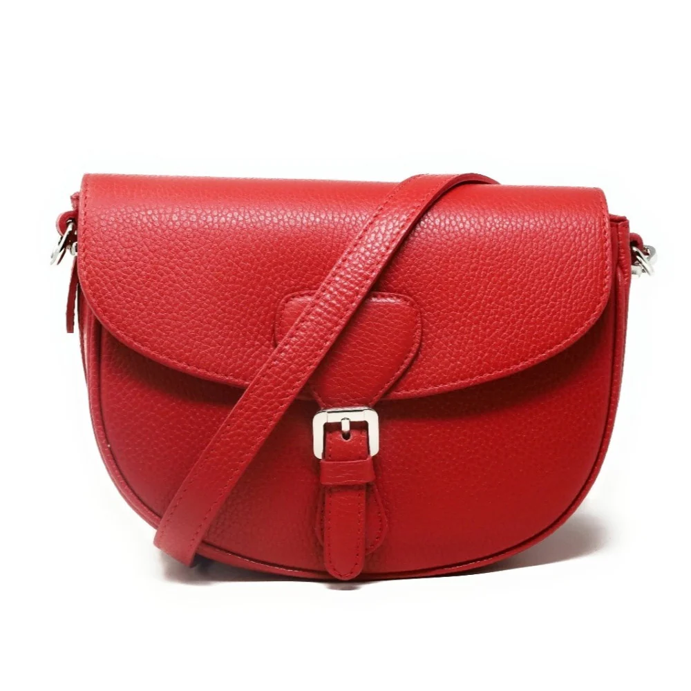 Sac trotteur en cuir grainé MASINA Rouge garance - Image 4