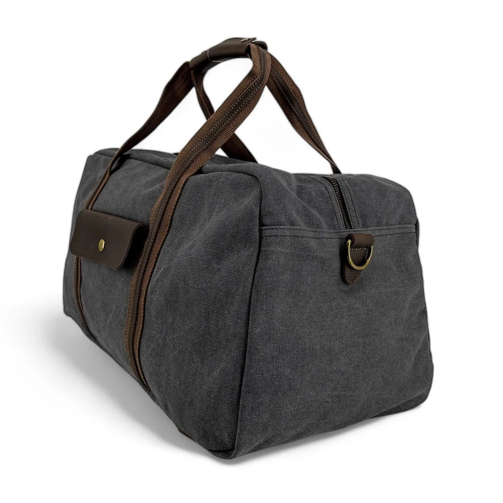 Sac week-end en toile et cuir PALAWAN Noir - Image 5