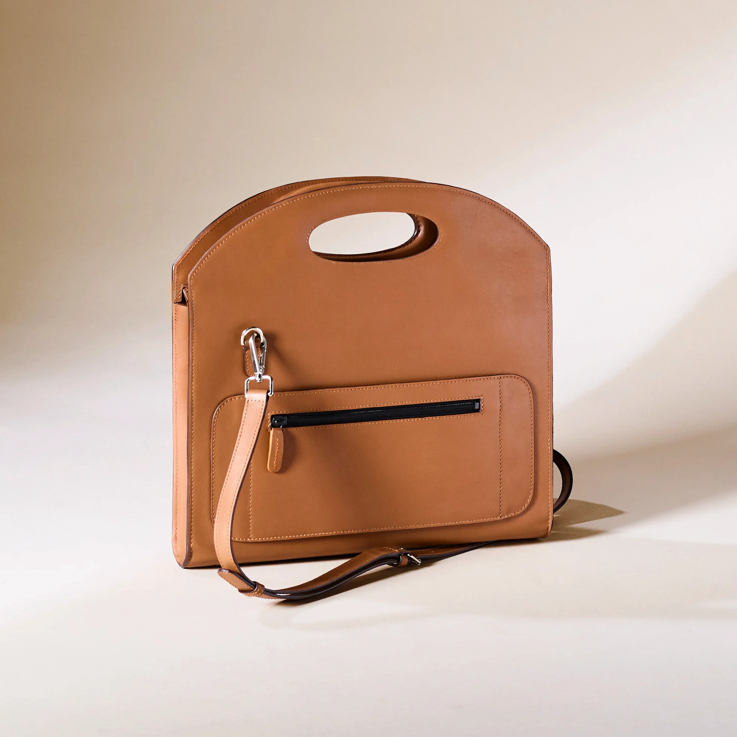 Sacoche de bureau en cuir ATHEAS camel cognac - Image 2