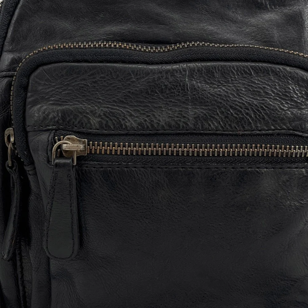 Sacoche en cuir vintage MISTER FRED Noir - Image 6