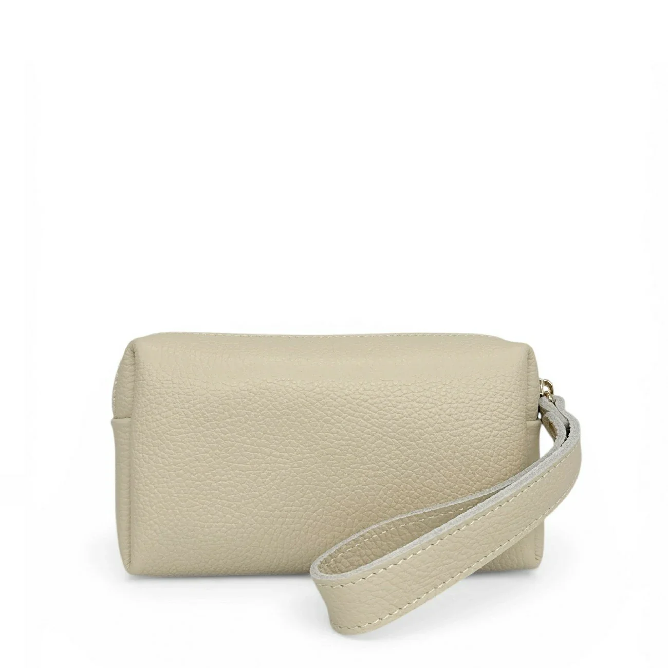 Trousse en cuir grainé ELORA Beige crème - Image 4