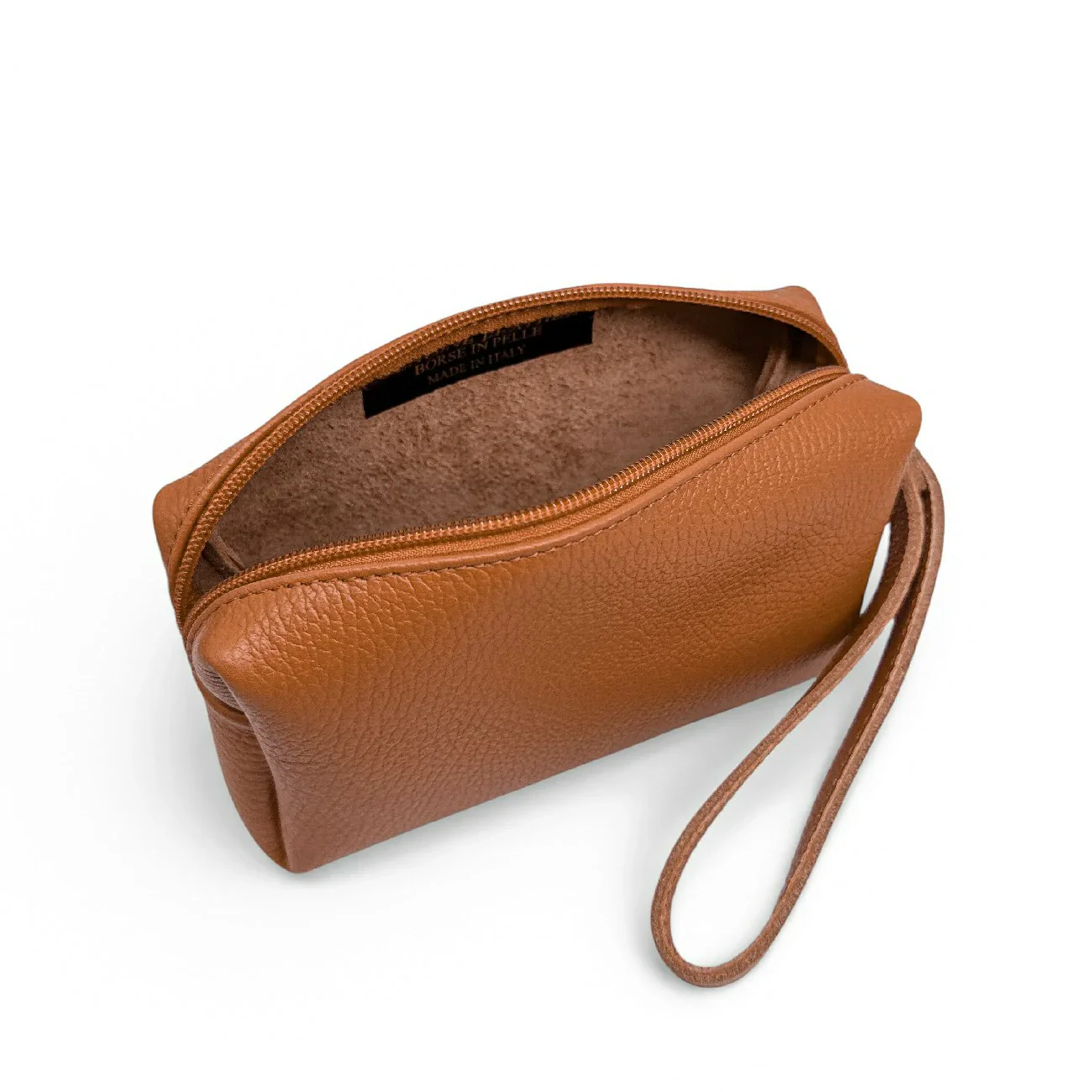 Trousse en cuir grainé ELORA Marron camel foncé - Image 5