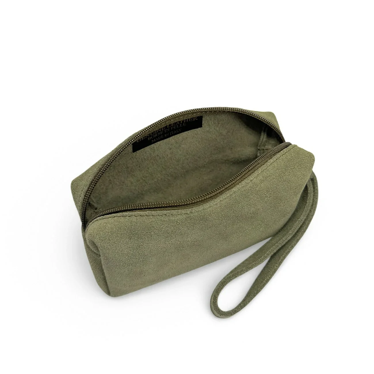 Trousse en daim ELORA SUEDE Vert amande - Image 5