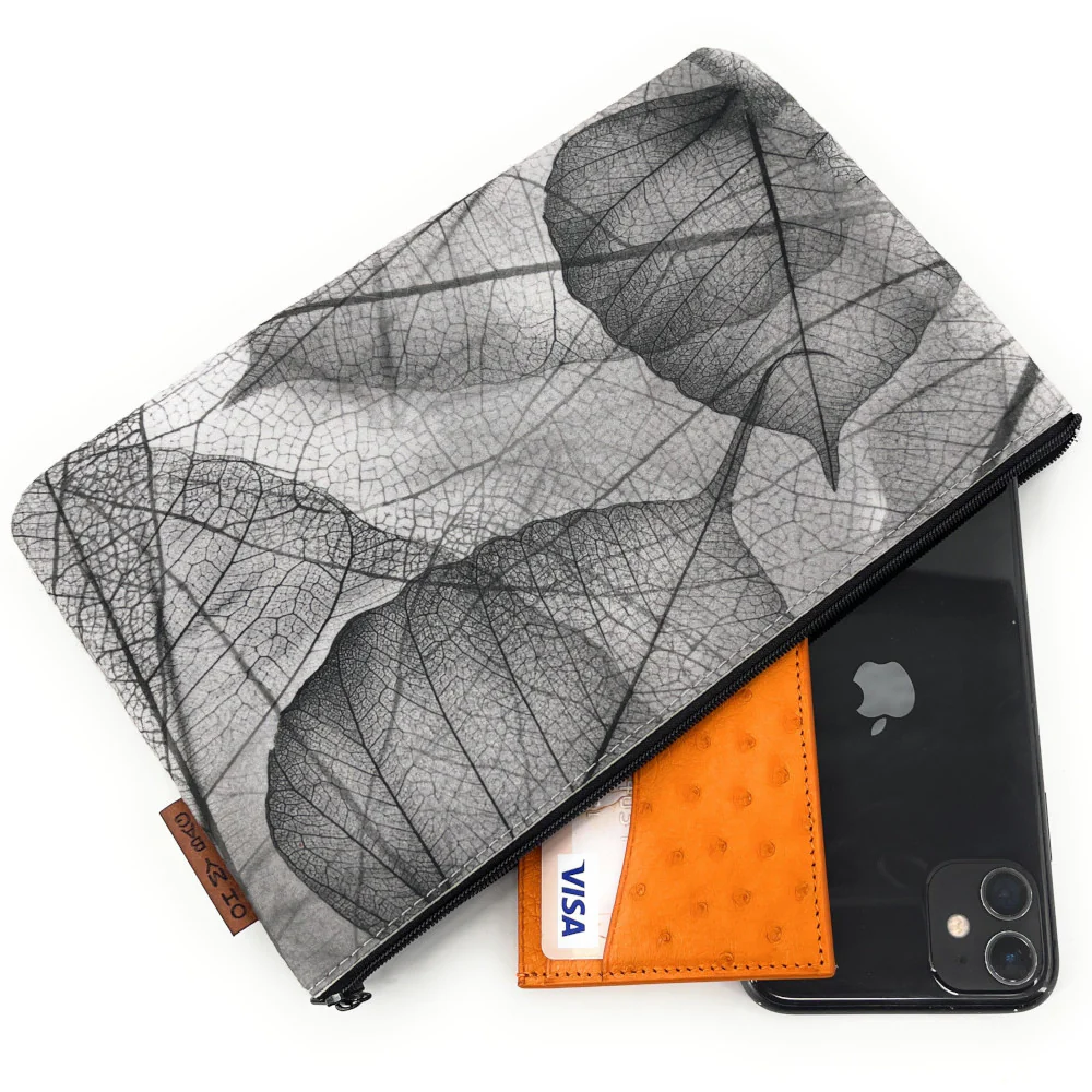 Trousse en feutrine écologique imprimée FRANIA Gris clair - Image 4
