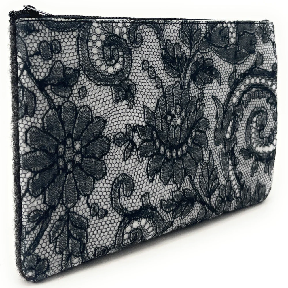 Trousse en feutrine écologique imprimée VICTORIA Gris foncé - Image 2