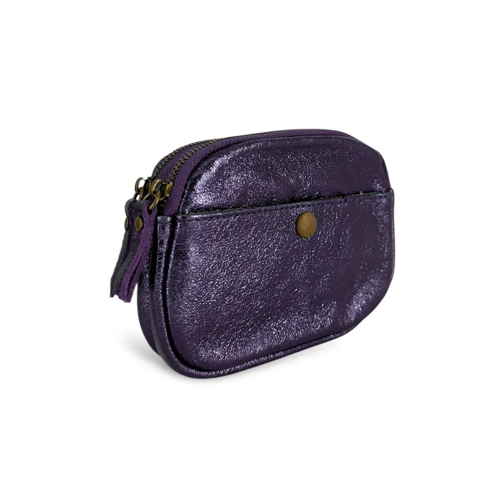 Pochette porte-monnaie en cuir irisé ZIPPY Améthyste - Image 3