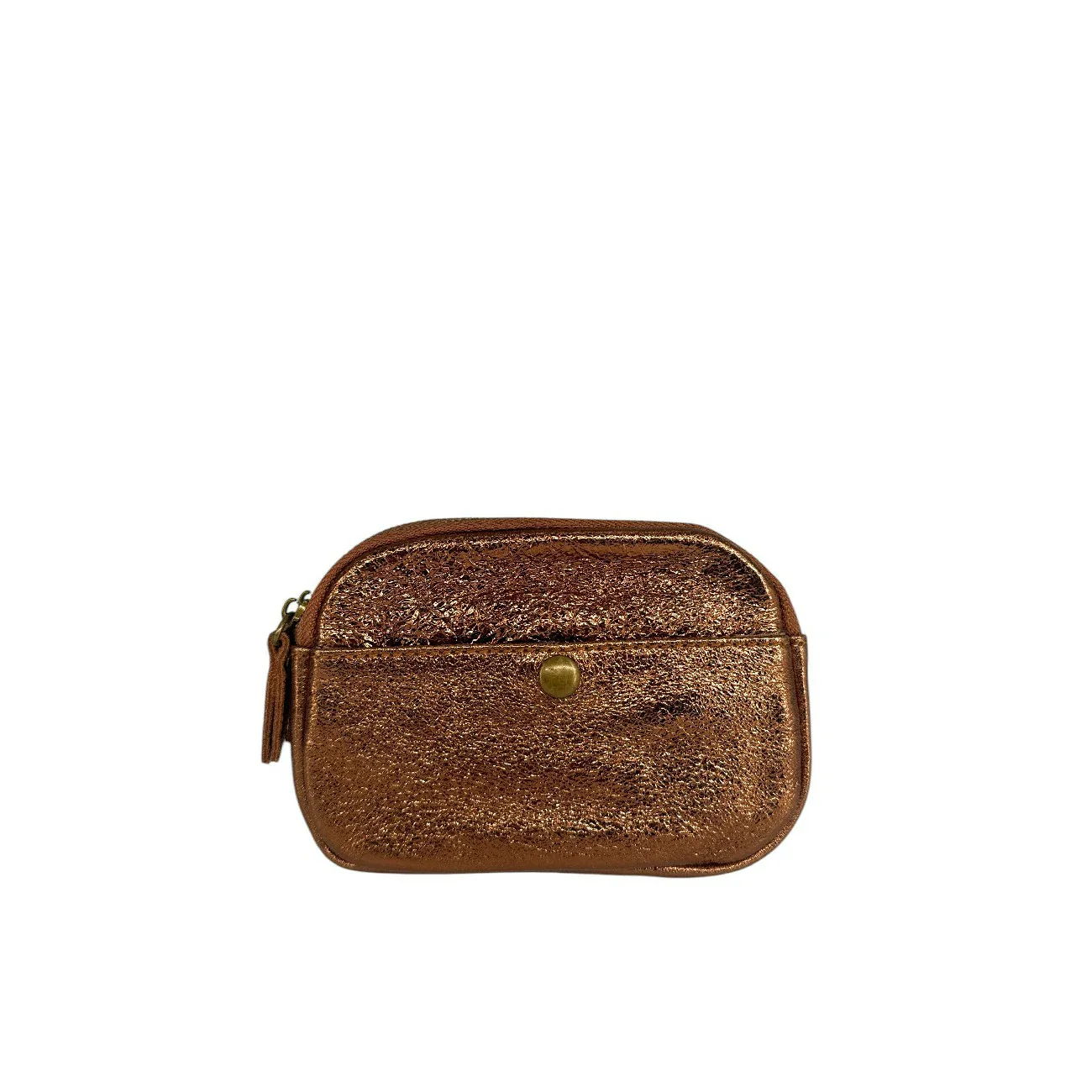 Pochette porte-monnaie en cuir irisé ZIPPY Marron Bronze