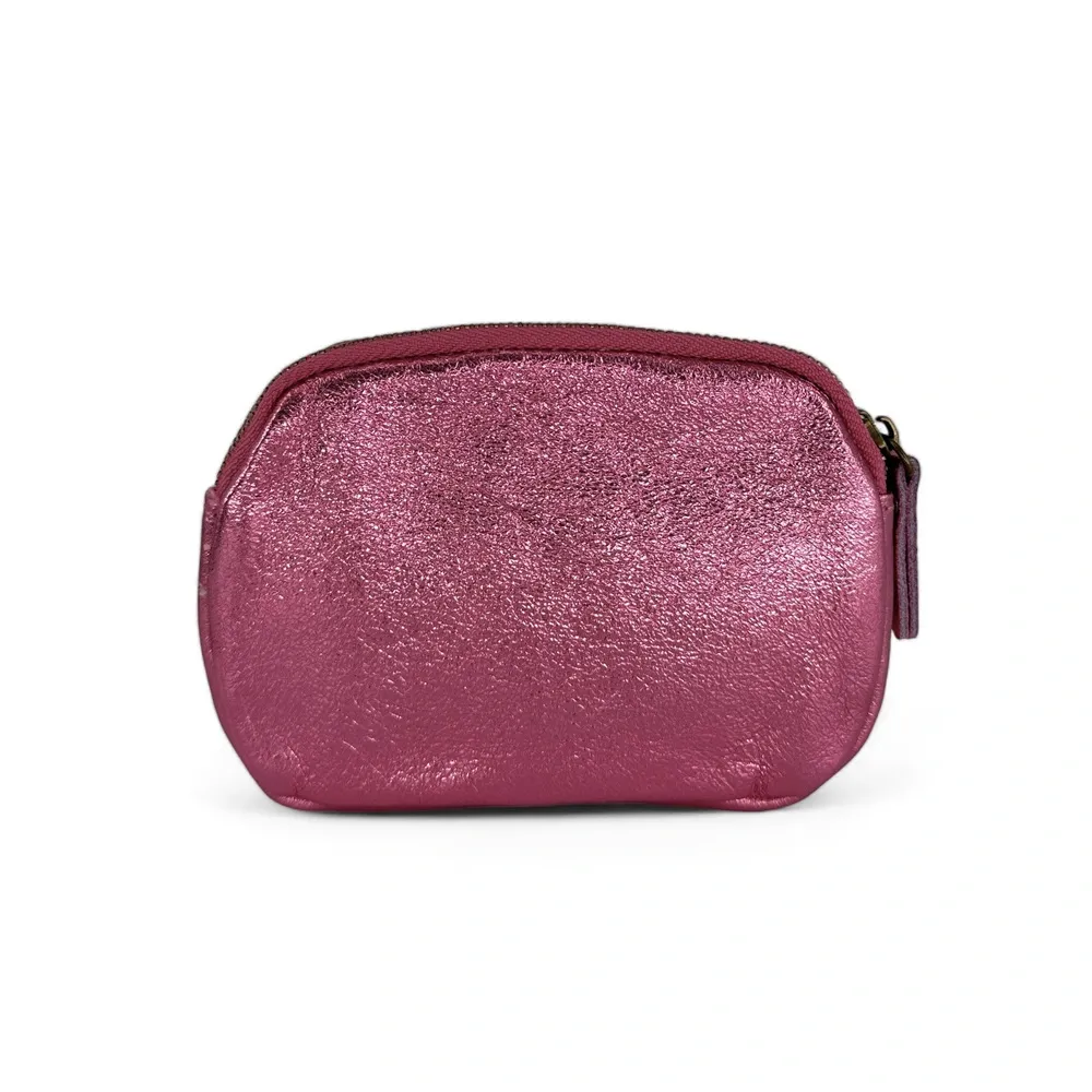 Pochette porte-monnaie en cuir irisé ZIPPY Rose néon - Image 5