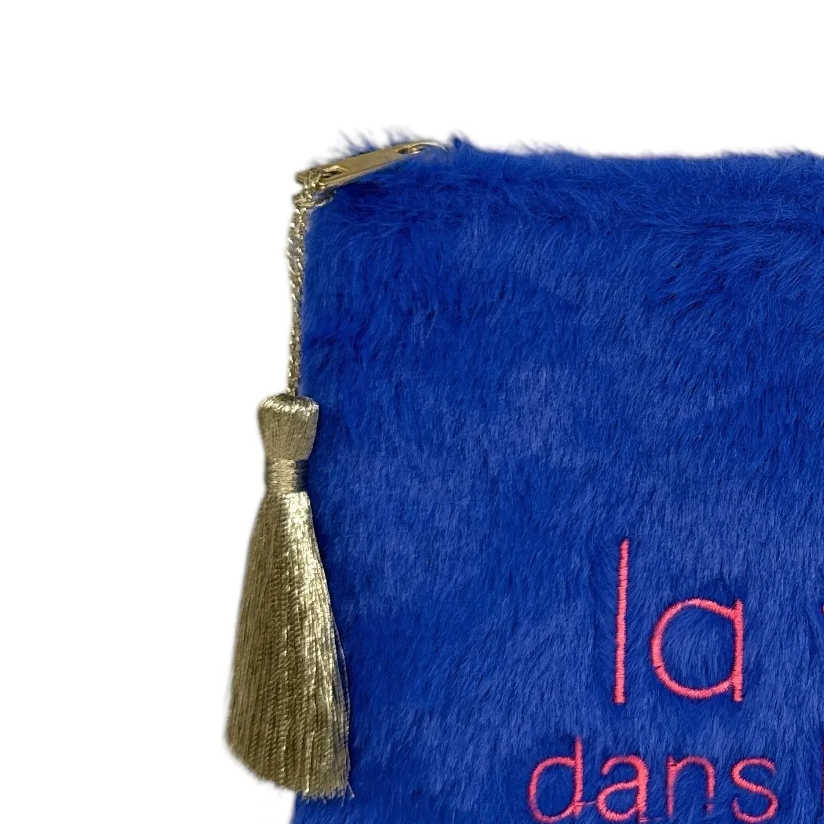 Trousse pochette en fausse fourrure FLUFFY STAR Bleu roi - Image 3
